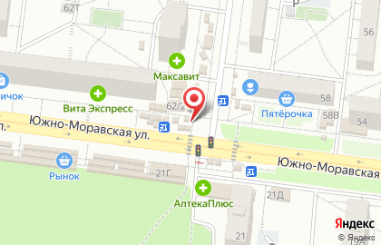 Киоск по продаже печатной продукции на Южно-Моравской улице на карте