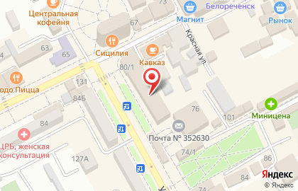 Универмаг на улице Ленина на карте