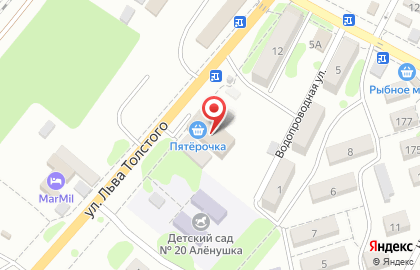 Супермаркет Пятёрочка, сеть супермаркетов на Водопроводной улице на карте