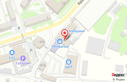 Супермаркет Пятёрочка, сеть супермаркетов на Красной улице на карте