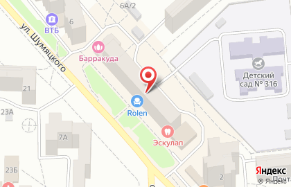 Сауна Barracuda на улице Шумяцкого на карте