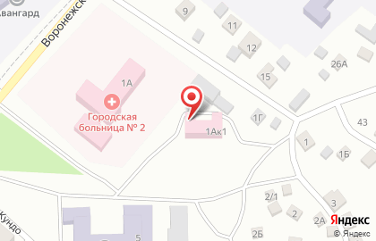 Городская поликлиника №1 на Воронежской улице на карте