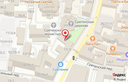 Московский Ставропигиальный Сретенский мужской монастырь на карте