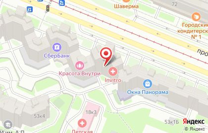 Панорама на улице Просвещения на карте