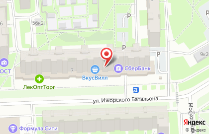 Терминал СберБанк на улице Ижорского Батальона, 7 на карте