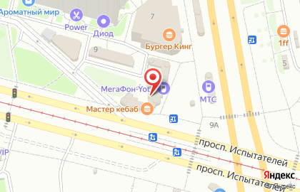 Терминал МТС банк на проспекте Испытателей на карте