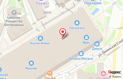 Мебельный магазин Anderssen на улице Ленинская Слобода на карте