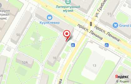 Агентство недвижимости Золотой ключик на улице Грибоедова на карте