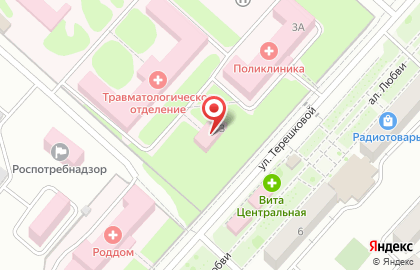 Центральная городская больница на улице Терешковой в Камышине на карте