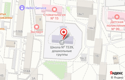 Школа №1539 с дошкольным отделением на Староалексеевской улице на карте