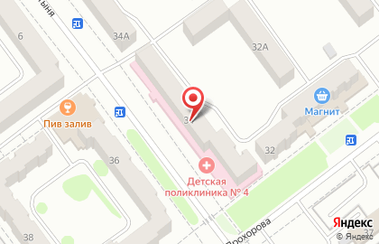 Детская поликлиника №4 Йошкар-Олинская детская городская больница на улице Прохорова на карте