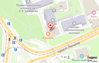 Блинная в Екатеринбурге на карте