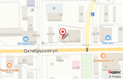 Продуктовый магазин Сытый муж на Октябрьской улице на карте