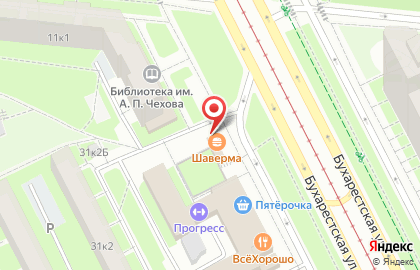 Магазин выпечки на Бухарестской улице на карте