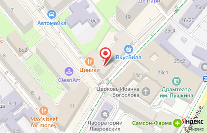 Subway на улице Бронная Б. на карте