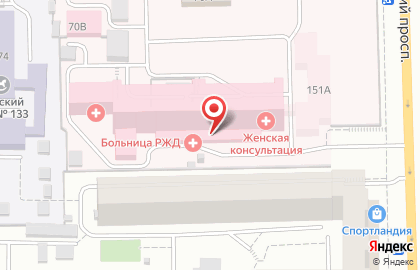 Клиническая больница РЖД-Медицина на Октябрьском проспекте на карте
