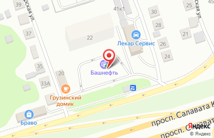 Заправочная станция Башнефть на проспекте Салавата Юлаева на карте