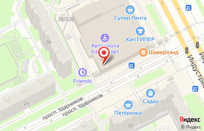 Киоск по продаже хлебобулочных изделий в Красногвардейском районе на карте