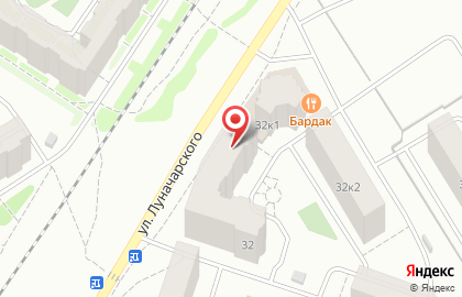Магазин 1000 мелочей на улице Луначарского на карте