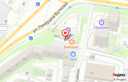 Магазин мяса и птицы на улице Генерала Буткова на карте