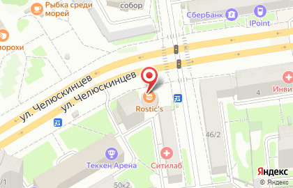 Ресторан быстрого питания KFC на улице Челюскинцев, 52 на карте