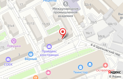 Микрокредитная компания Байбол в 1-м Щипковском переулке на карте
