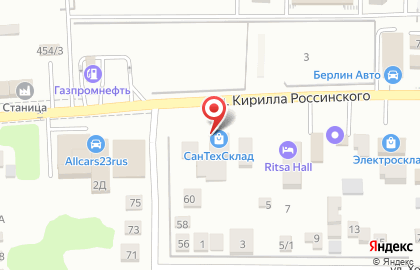 Торговая компания Сантехсклад на улице Кирилла Россинского на карте