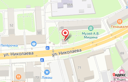 Магазин Колбасный дворик на улице Николаева на карте