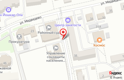 Управление социальной защиты населения и труда в Медведевском районе Республики Марий Эл на карте