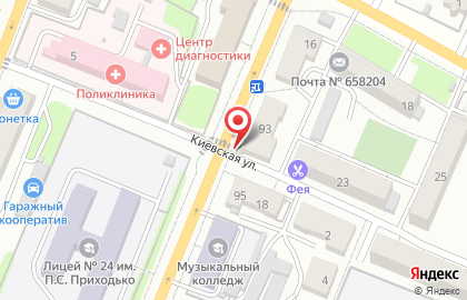 Киоск фруктов и овощей на Октябрьской улице на карте
