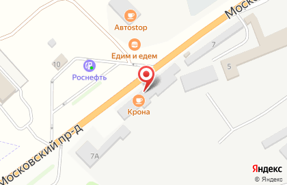 Кафе Крона в Московском проезде на карте