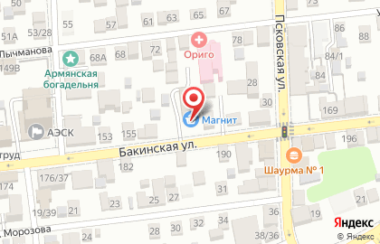 Супермаркет Магнит на Бакинской улице на карте