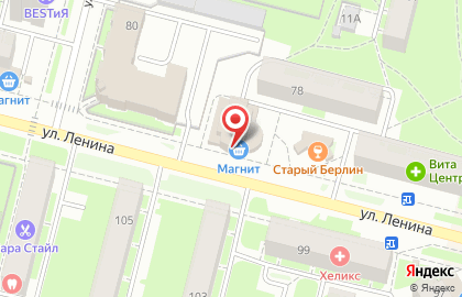Супермаркет Дикси на улице Ленина на карте