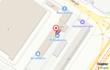 Склад-магазин 74колеса.RU на улице Серафимы Дерябиной на карте