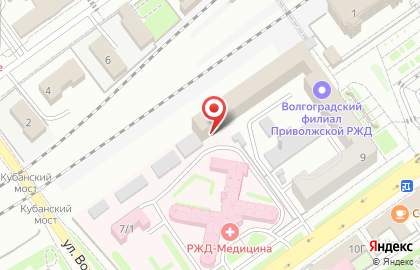 Комендатура военных сообщений железнодорожного, водного участков, станции, аэропорта и порта Волгограда на карте