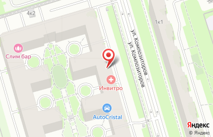 Медицинский центр Радуга на улице Композиторов на карте