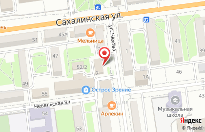 Продовольственный магазин Мерси в Южно-Сахалинске на карте