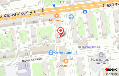 Продовольственный магазин Мерси в Южно-Сахалинске на карте