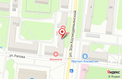 Медицинский центр Фемина на Зои Космодемьянской на карте