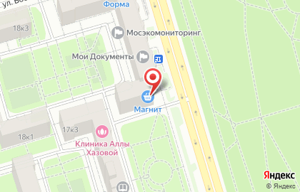 Супермаркет Магнит в Москве на карте