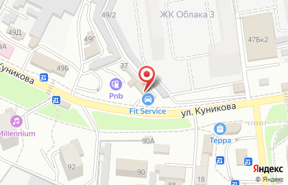Автосервис FIT SERVICE на улице Куникова в Новороссийске на карте