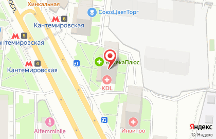 Медицинская лаборатория NovaScreen на метро Кантемировская на карте