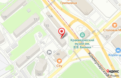 Продуктовый магазин Промышленный в Коммунарском переулке на карте