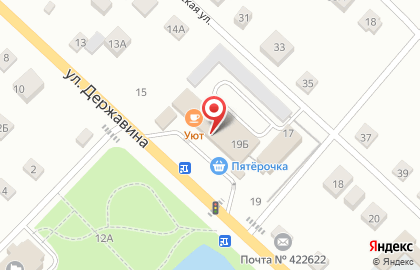 Супермаркет Пятёрочка на улице Державина на карте