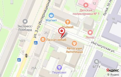 Магазин бытовой техники Линия тока на Институтской улице на карте