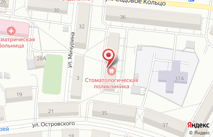 Стоматологическая поликлиника на улице Садовое Кольцо на карте