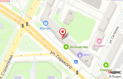 Магазин овощей и фруктов на улице Горького на карте