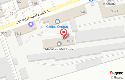Магазин запчастей Механик на Семиреченской улице на карте