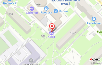 Автошкола Мегаполис на метро Проспект Ветеранов на карте