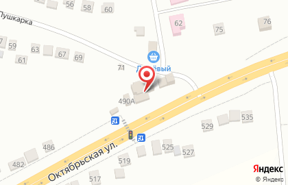 Магазин продуктов Ветерок на Октябрьской улице на карте